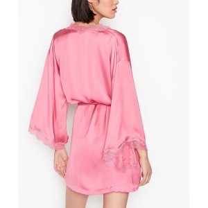 Халат Victoria's Secret Satin Lace Trim Robe So Rose