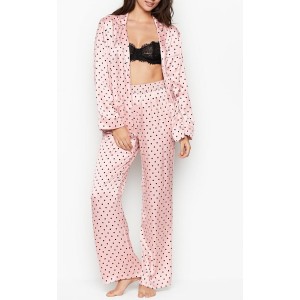 Шовкова піжама Вікторія Сікрет Silk Long PJ Set