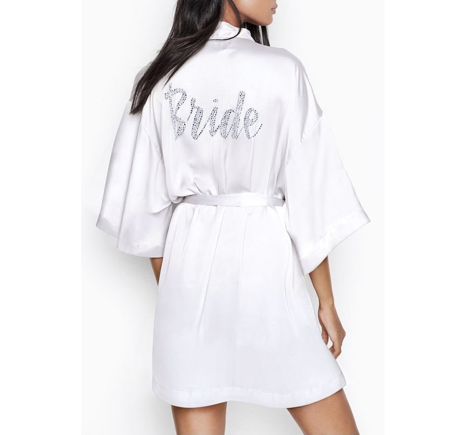 Халат Victoria's Secret satin white Bride logo VS