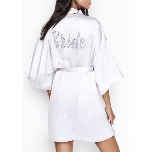 Халат Victoria's Secret satin white Bride logo VS