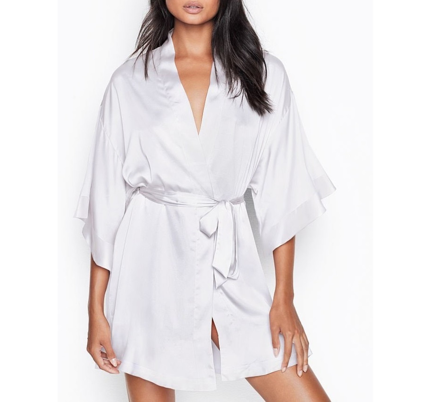 Халат Victoria's Secret satin white Bride logo VS