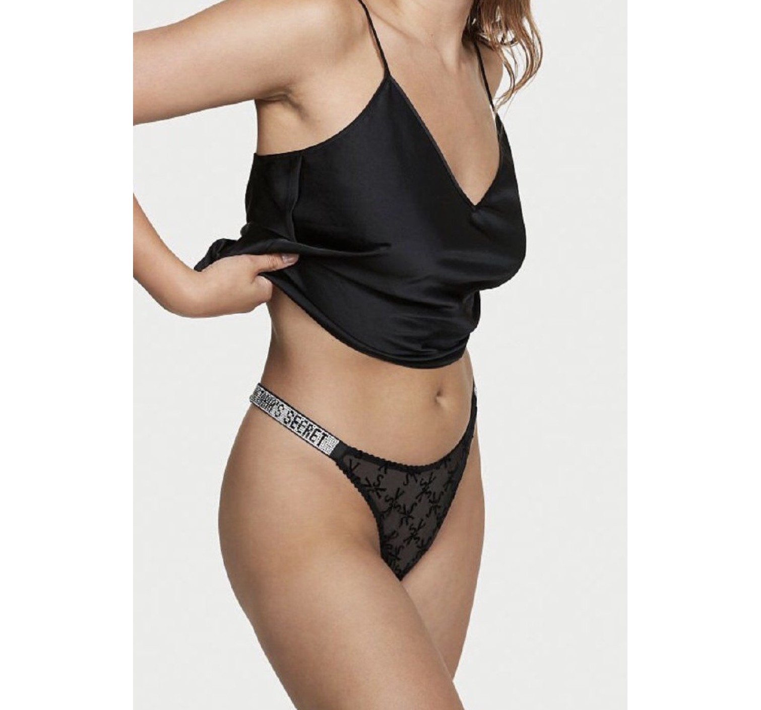Трусики Victoria’s Secret Very Sexy Lace logo with Shine Strap Thong panty