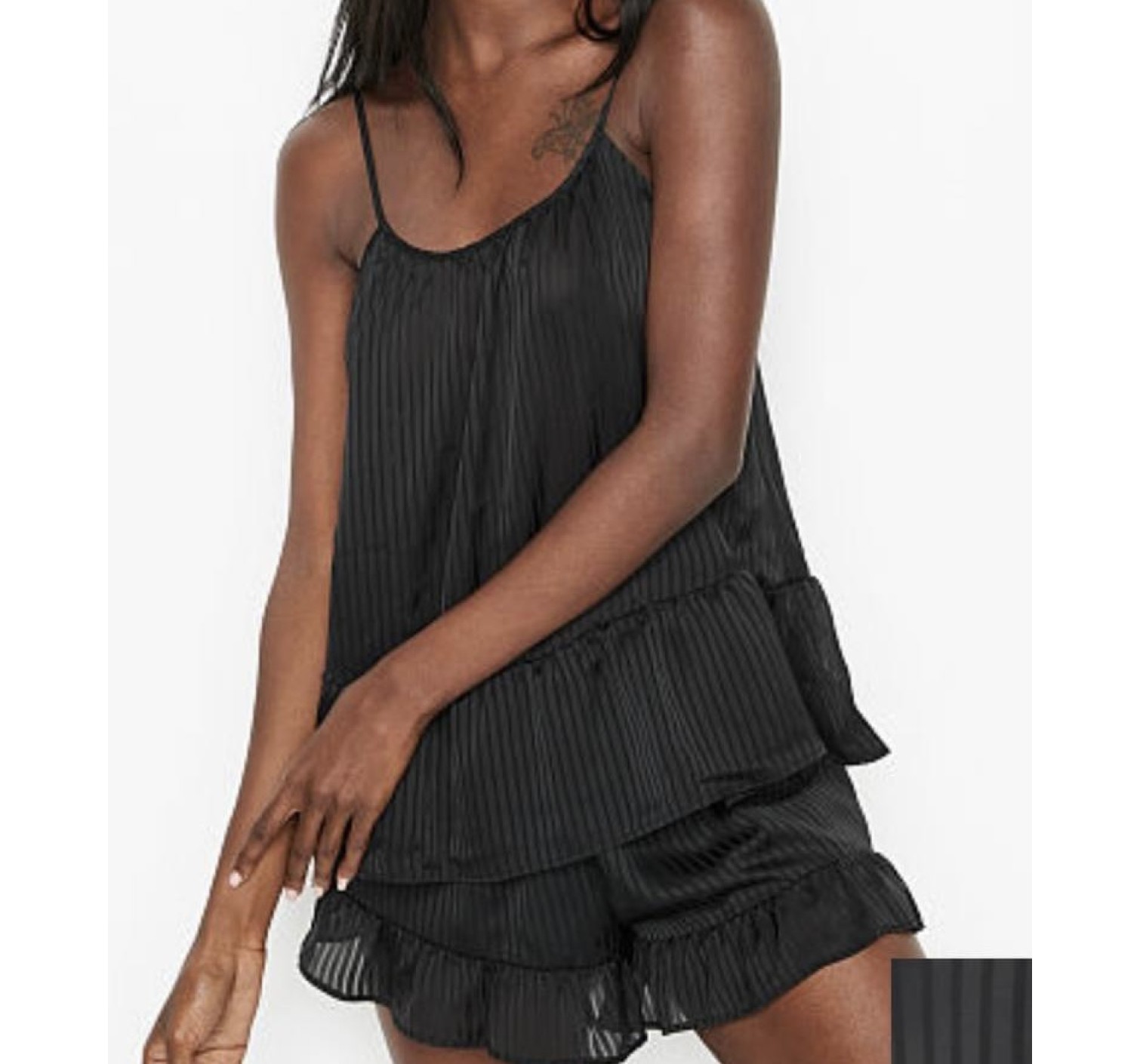 Піжама Victoria's Secret Black Short Cami PJ Set