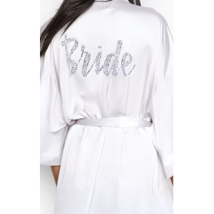 Халат Victoria's Secret satin white Bride logo VS