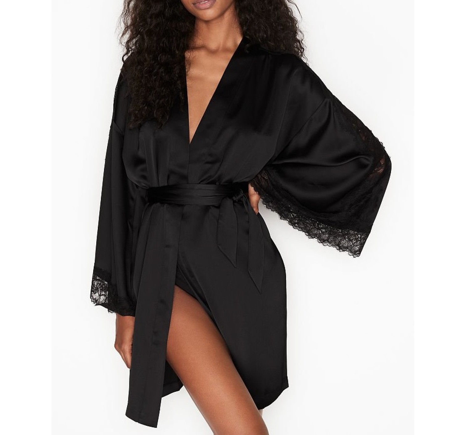 Халат Victoria's Secret Satin Lace Inset Robe