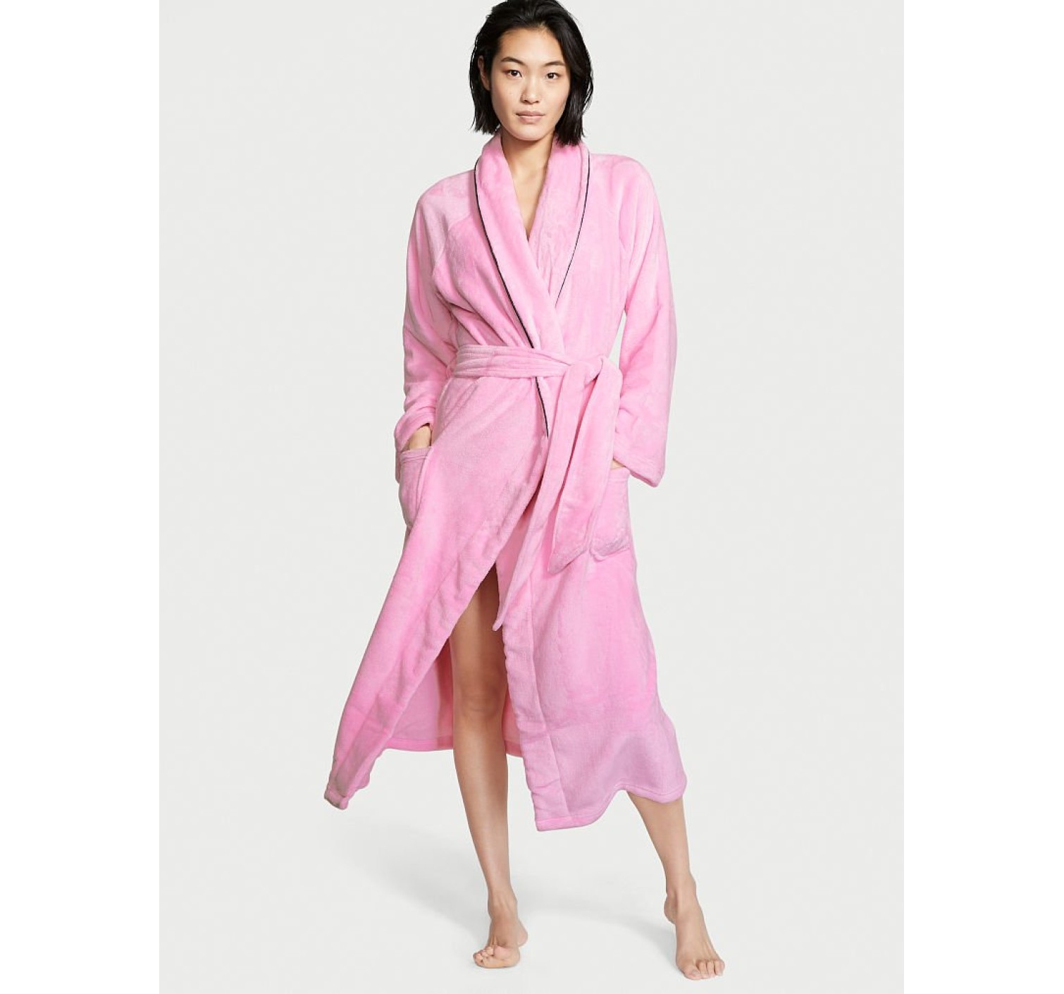 Халат Victoria's Secret Cozy Plush Long Robe Pink Flora