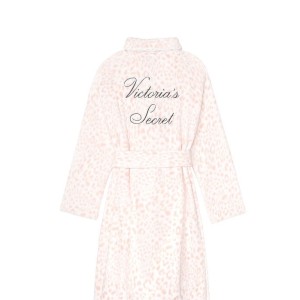 Халат Victoria’s Secret Cozy Plush Short Robe Pink Leopard