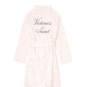 Халат Victoria’s Secret Cozy Plush Short Robe Pink Leopard