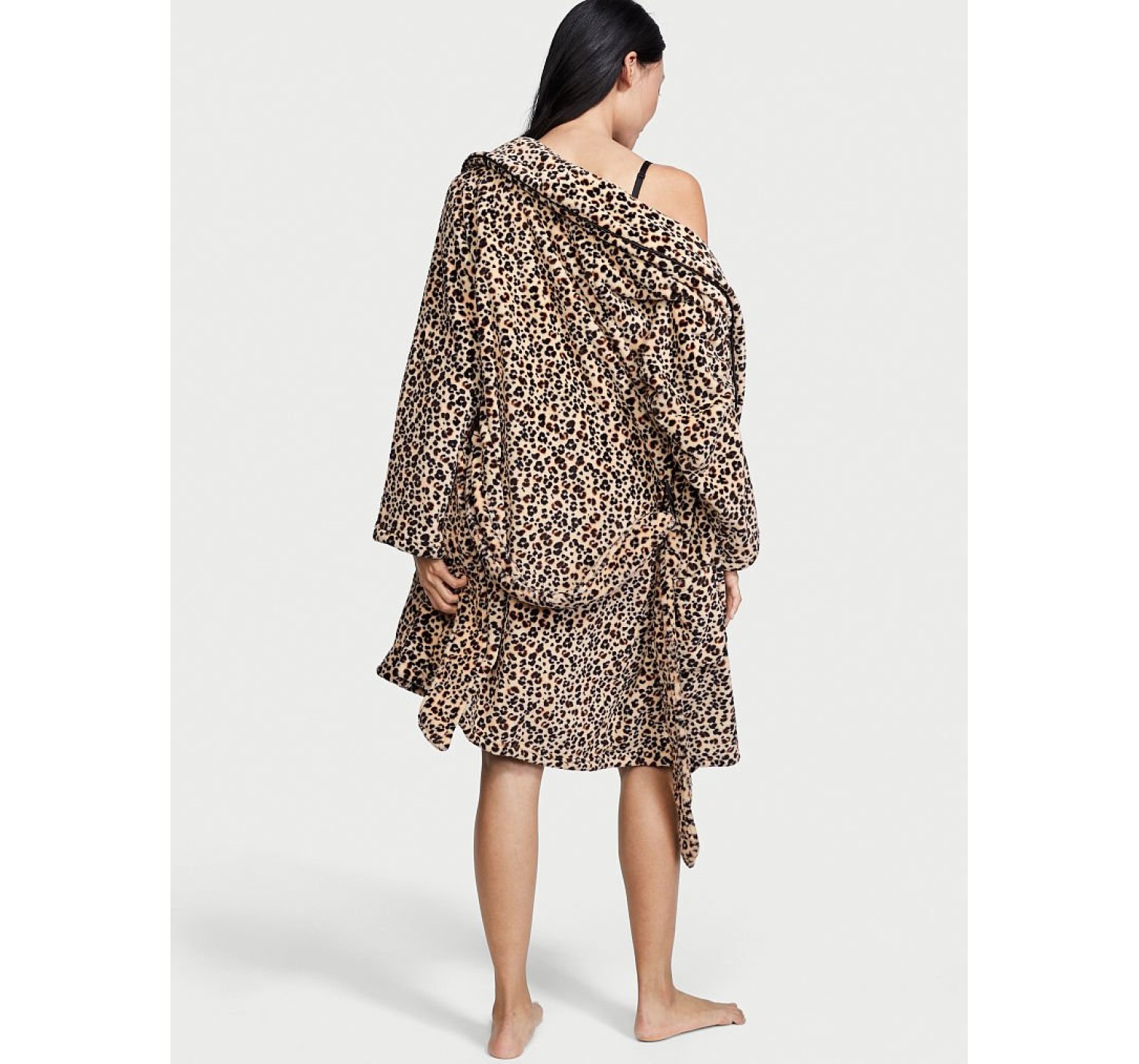 Плюшевий Халат VS Logo Short Cozy Robe Leopard