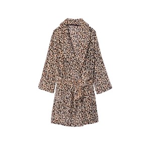 Плюшевий Халат VS Logo Short Cozy Robe Leopard