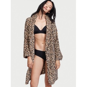 Плюшевий Халат VS Logo Short Cozy Robe Leopard