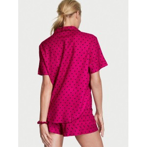 Піжама Victoria's Secret Flannel Short Pj Set Purple Dots