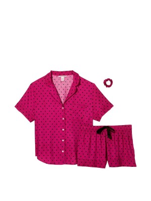 Пижама Victoria’s Secret Flannel Short Pj Set Purple Dots