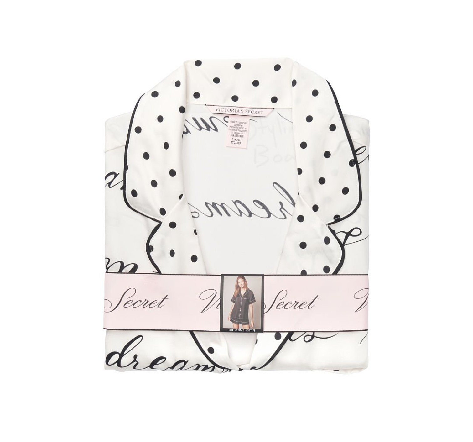 Піжама Victoria's Secret Satin Short PJ Set Logo VS print
