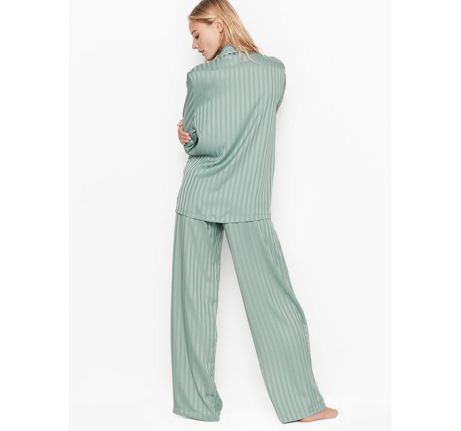 Піжама Victoria's Secret Satin Long PJ Set Stripes
