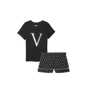 Піжама Victoria's Secret Cotton Short Black Tee-jama