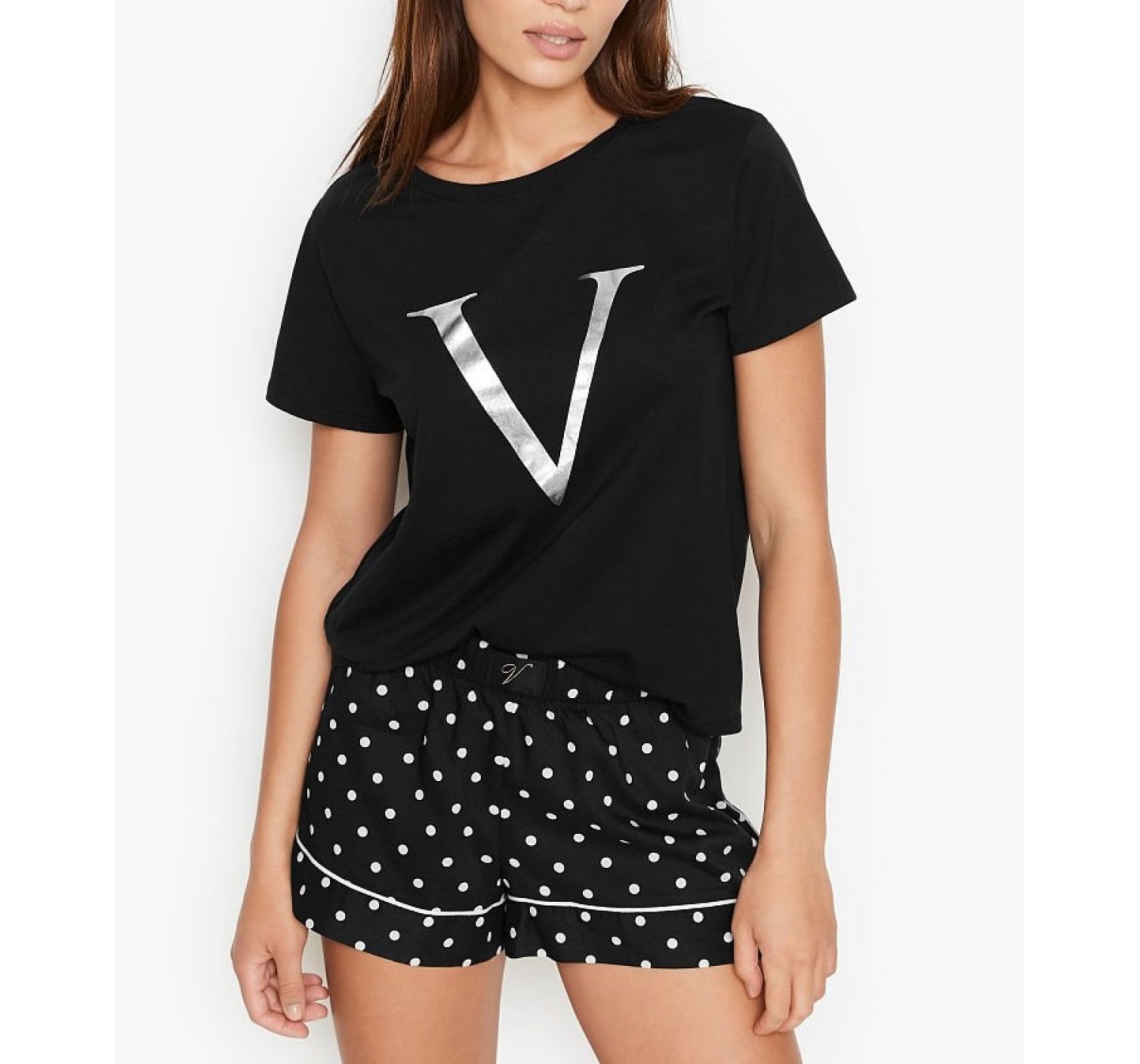Піжама Victoria's Secret Cotton Short Black Tee-jama