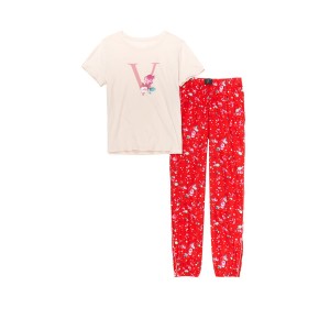 Піжама Victoria's Secret PJ Set Cotton &amp; Flannel Long Lounge Tee-jama