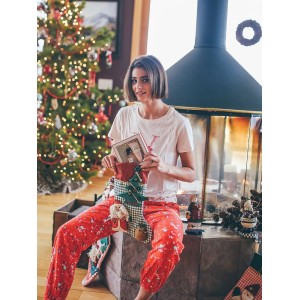 Піжама Victoria's Secret PJ Set Cotton &amp; Flannel Long Lounge Tee-jama