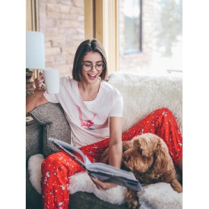 Піжама Victoria's Secret PJ Set Cotton &amp; Flannel Long Lounge Tee-jama