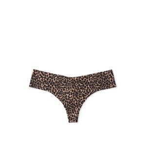 Трусики стрінги безшовні Victoria Secret No Show Thong panty Leopard