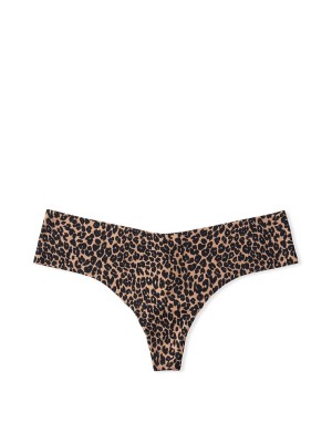 Трусики стрінги безшовні Victoria Secret No Show Thong panty Leopard