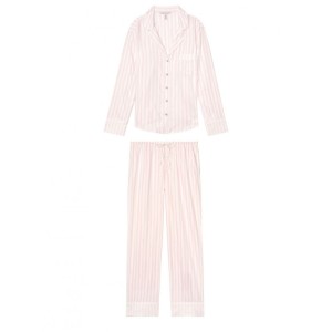 Фланелевая пижама Victoria’s Secret Flannel Long PJ Set в розовую полоску