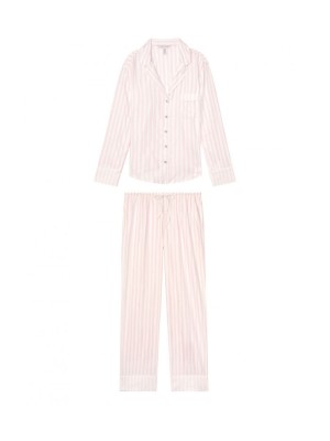 Фланелевая пижама Victoria’s Secret light pink в розовую полоску