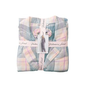Пижама Victoria’s Secret Flannel Long PJ Set Blue Rose plaid