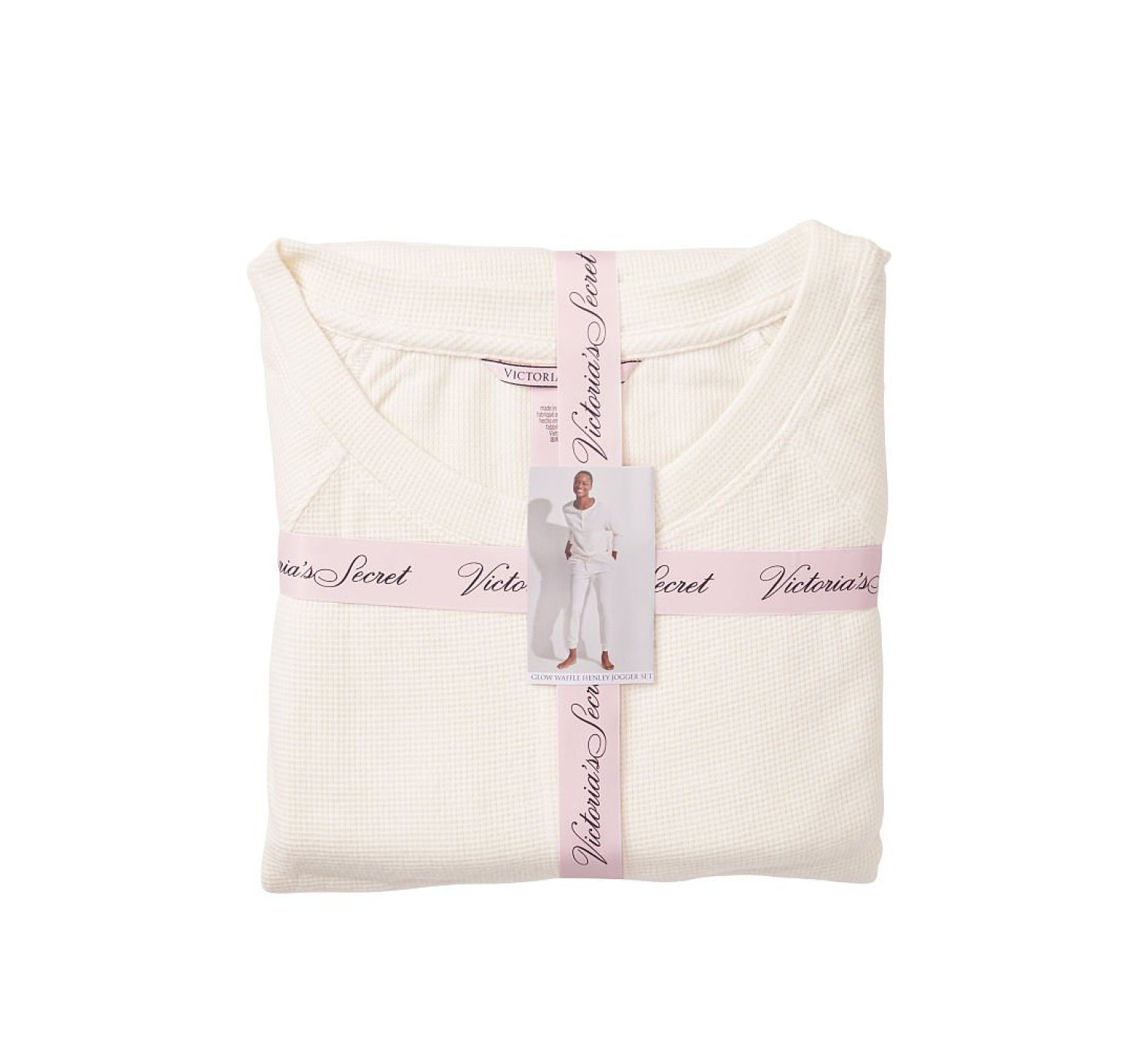 Пижама Glow Waffle Henley and Jogger Set Vanilla Dream