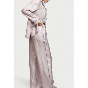 Сатиновая пижама VS Satin Long Pj Set Rose Gold
