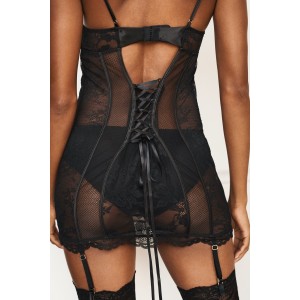 Пеньюар Victorias Secret Mixed Sheer Mesh & Lace Mini Slip Black