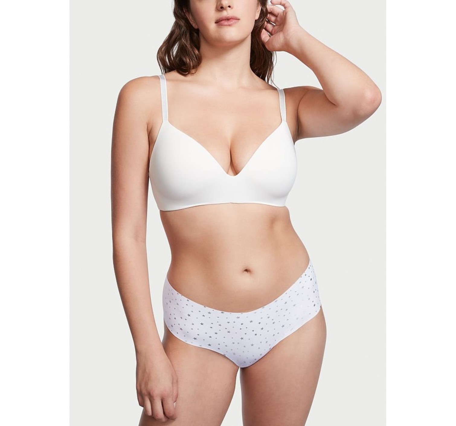 Трусики безшовні чики Victoria's Secret No show Cheeky panty White