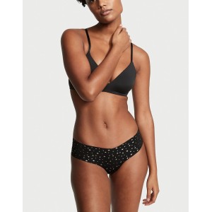 Трусики бесшовные чики Victoria’s Secret No show Cheeky panty Black Twinkle Twinkle