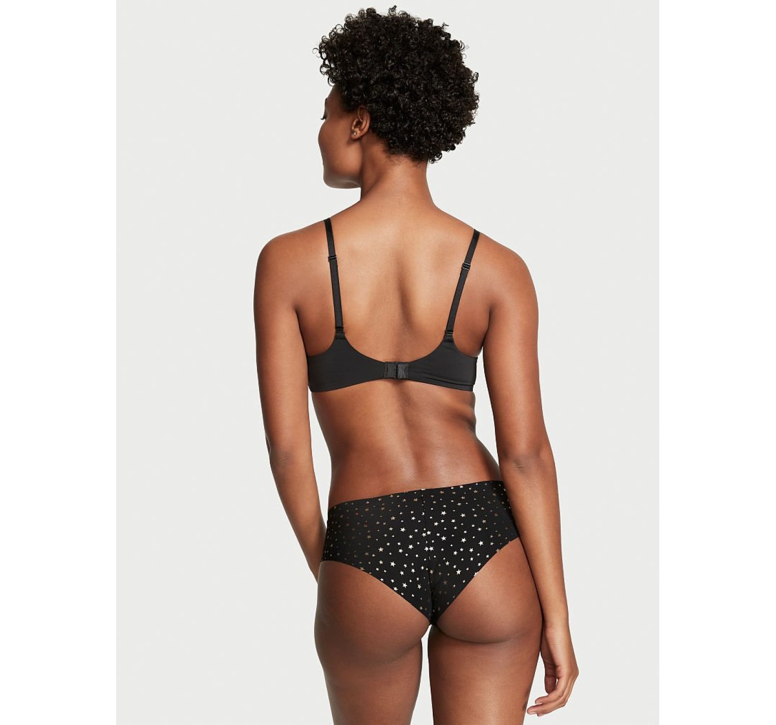 Трусики бесшовные чики Victoria’s Secret No show Cheeky panty Black Twinkle Twinkle
