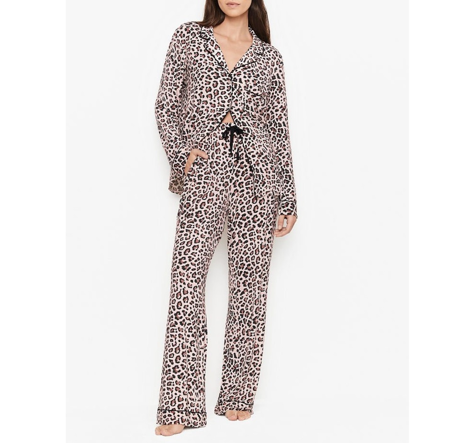 Пижама Victoria’s Secret Modal Long Pj Set Leopard 