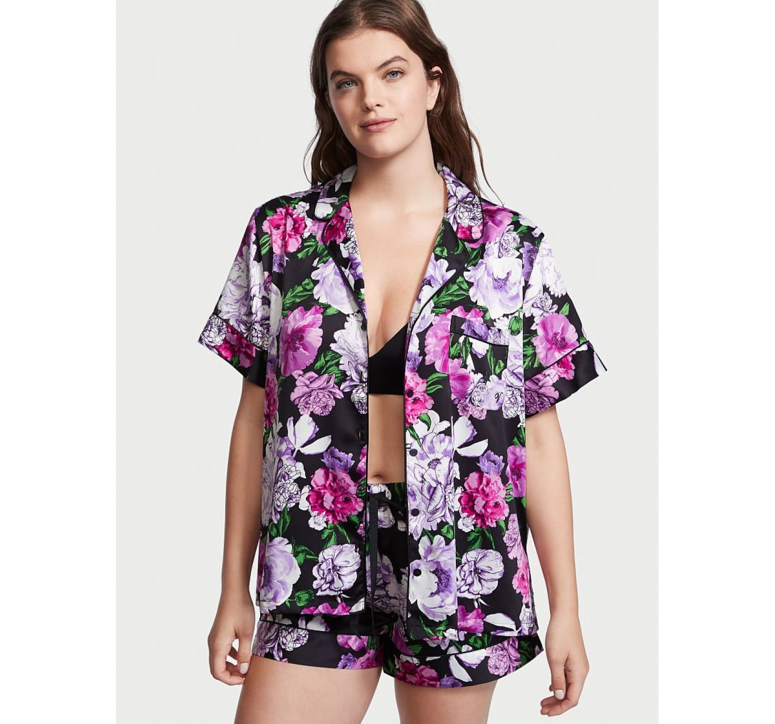 Піжама Victoria's Secret Satin Short PJ Set Floral print