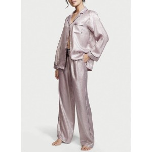 Сатиновая пижама VS Satin Long Pj Set Rose Gold