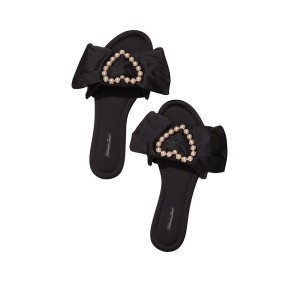 Домашние тапочки Victoria’s Secret Satin Bow Pearl Slide Slippers