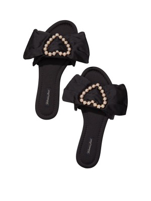 Домашні капці Victoria's Secret Satin Bow Pearl Slide Slippers