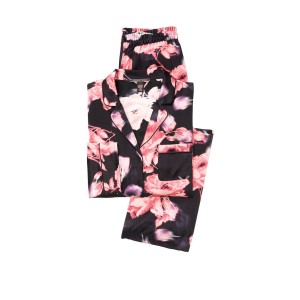 Шовкова Піжама Victoria's Secret Silk Long PJ Set Black