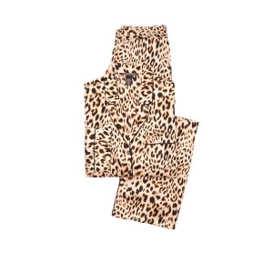 Шовкова Піжама Victoria's Secret Silk Long PJ Set Leopard