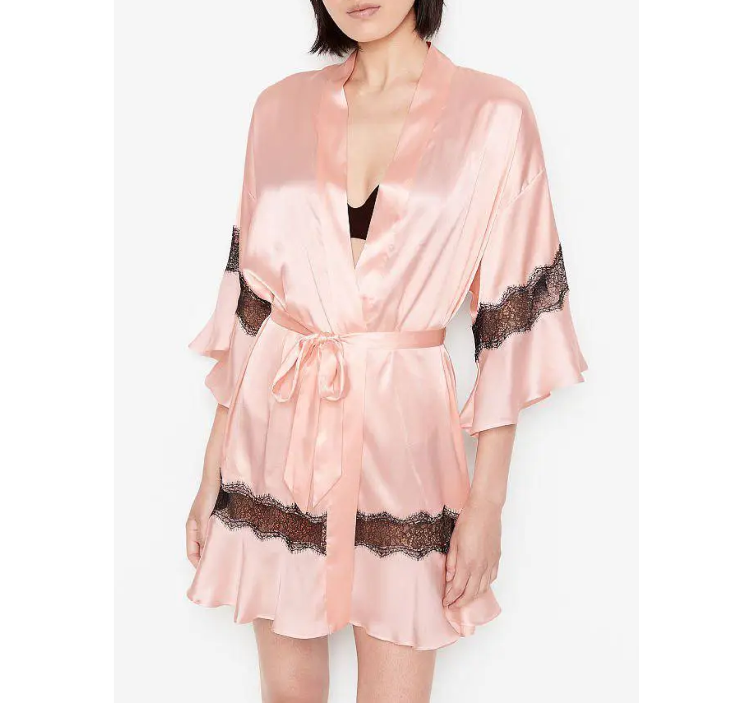 Халат Victoria’s Secret Pink Flounce Robe Lace Robe