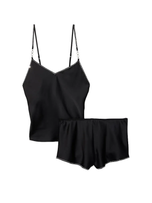 Піжама Victoria's Secret Satin Cami Set Black Crystal