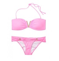  Купальник  Виктория Сикрет V-hardware Bandeau  Shocking Pink