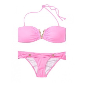 Купальник Вікторія Сікрет V-hardware Bandeau Shocking Pink