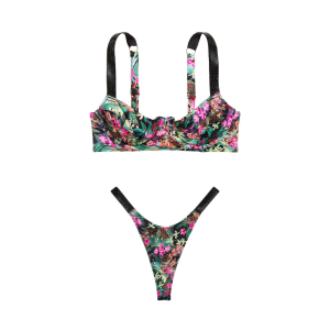 Купальник Wicked Bikini Top Shine Strap Black Palm