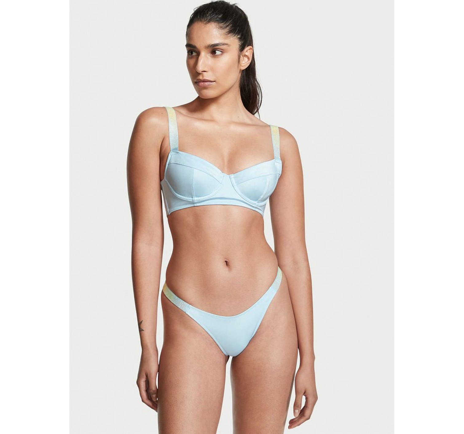 Купальник Wicked Bikini Top Shine Strap Purity Blue