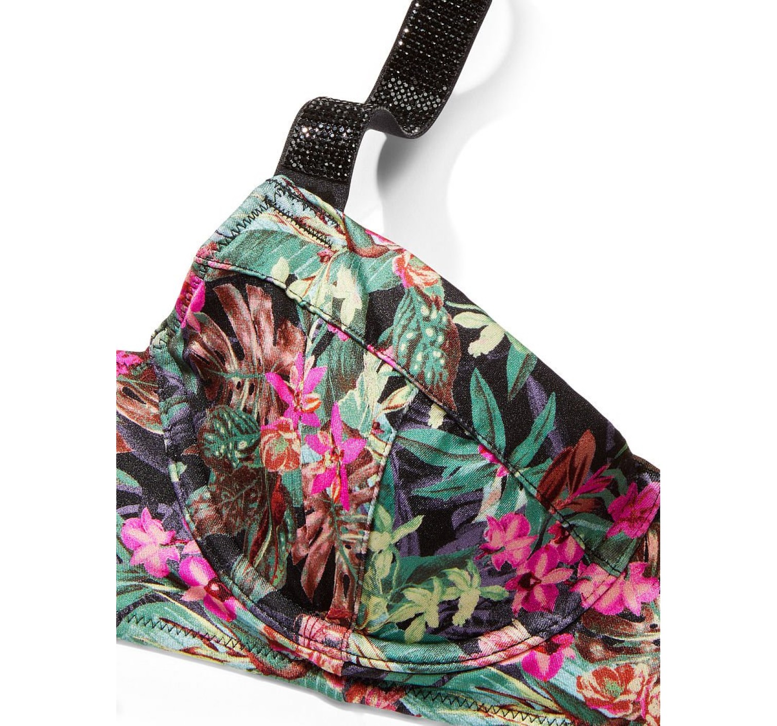 Купальник Wicked Bikini Top Shine Strap Black Palm