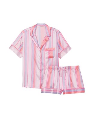 Пижама Multicolored stripes Satin Short PJ Set 